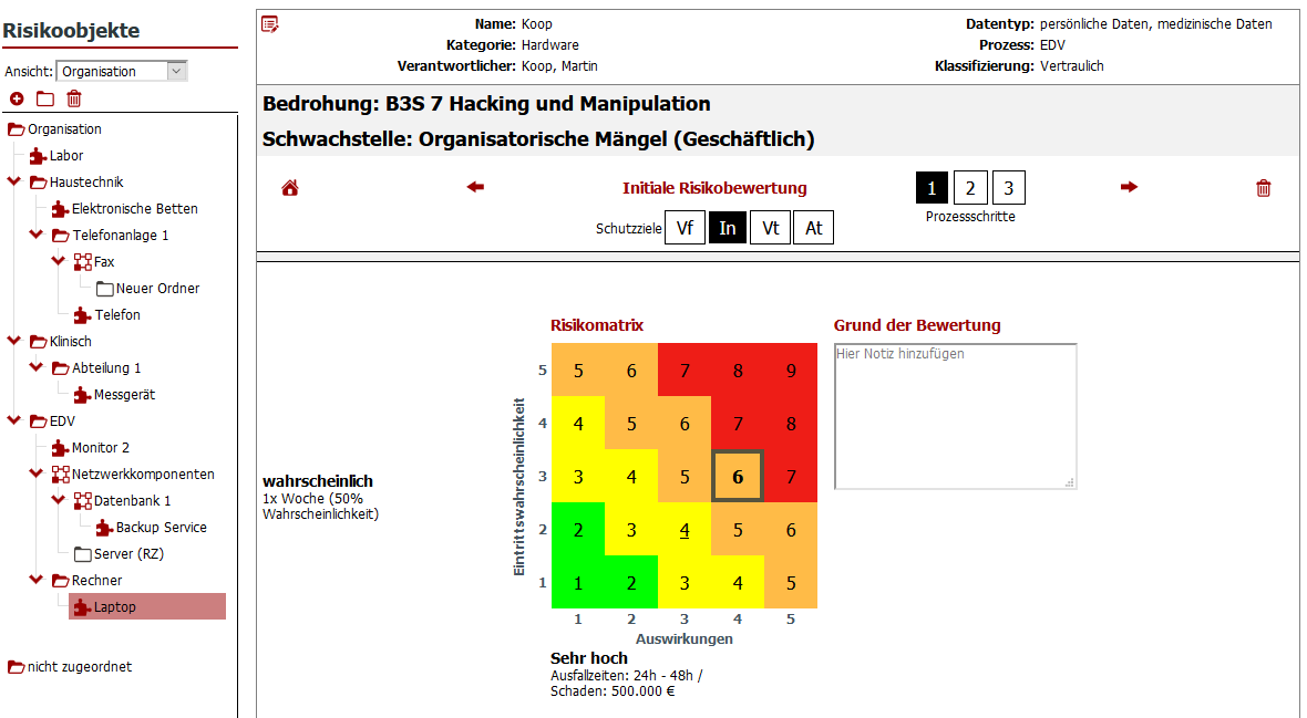ISMS Software - Risikobewertung